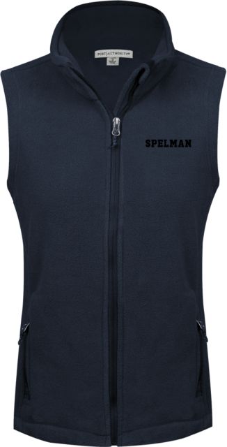 Spelman College Womens Fleece Full Zip Vest Spelman Wordmark - TONE - ONLINE ONLY