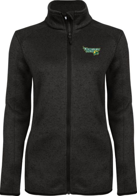 Fitchburg Heather Ladies Fleece Jacket Fitchburg State Falcons Head -  ONLINE ONLY