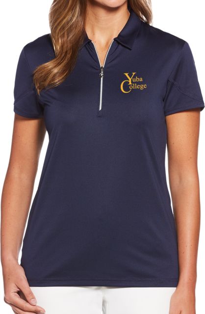 Yuba Callaway Womens Tulip Sleeve Zip Polo Yuba College Primary Mark - ONLINE ONLY