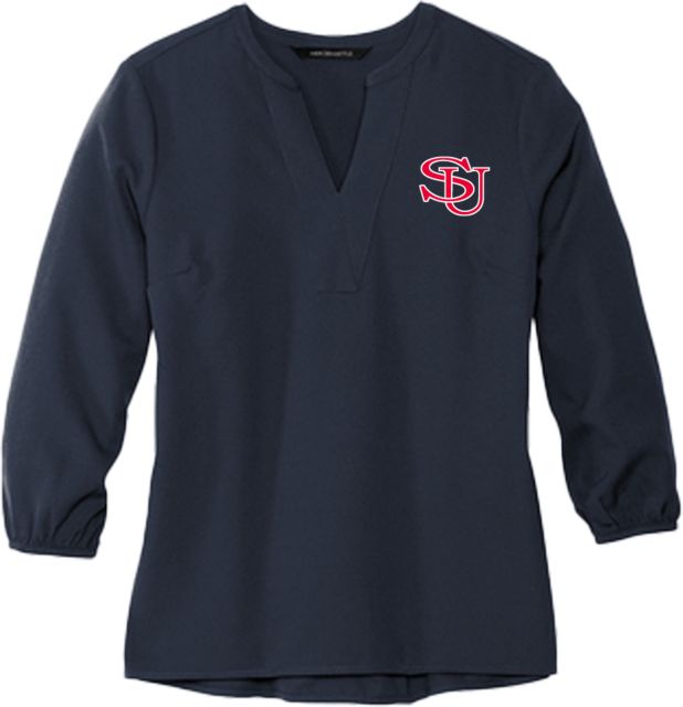 Shippensburg Mercer + Mettle Womens 3/4 Sleeve Crepe Blouse Shippensburg University SU - ONLINE ONLY