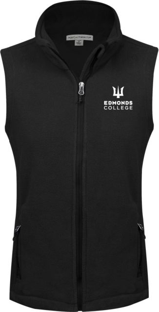 Edmonds College Womens Fleece Full Zip Vest Edmonds College Wordmark - ONLINE ONLY