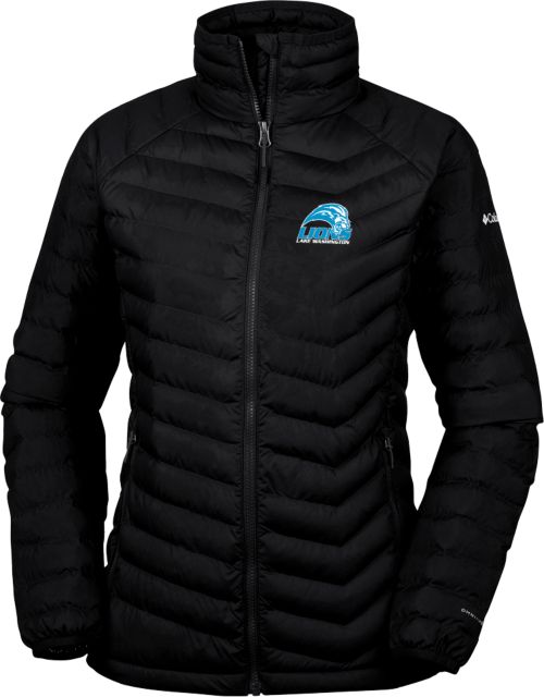 Lake Washington Columbia Womens Powder Lite Jacket Lake Washington Mascot Mark - ONLINE ONLY