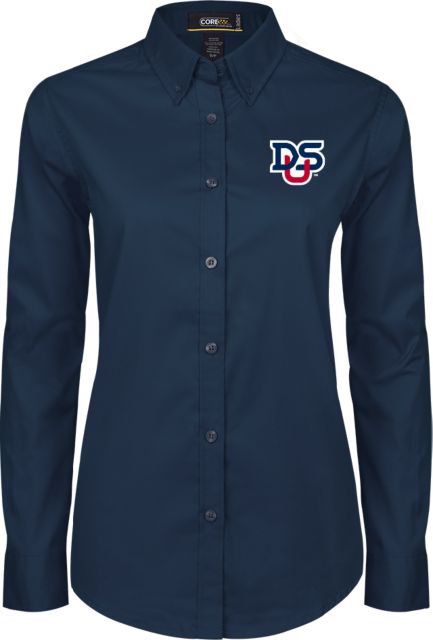 DeSales Ladies Twill Button Down Long Sleeve DSU Ligature - ONLINE ONLY