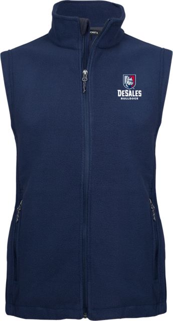 DeSales Fleece Full Zip Vest Primary Logo - ONLINE ONLY