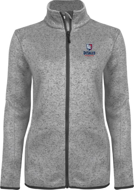 DeSales Heather Ladies Fleece Jacket Primary Logo - ONLINE ONLY