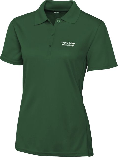 Ringling School C&B Womens Clique Ice Pique Polo Ringling College of Art and Design Stacked - ONLINE ONLY