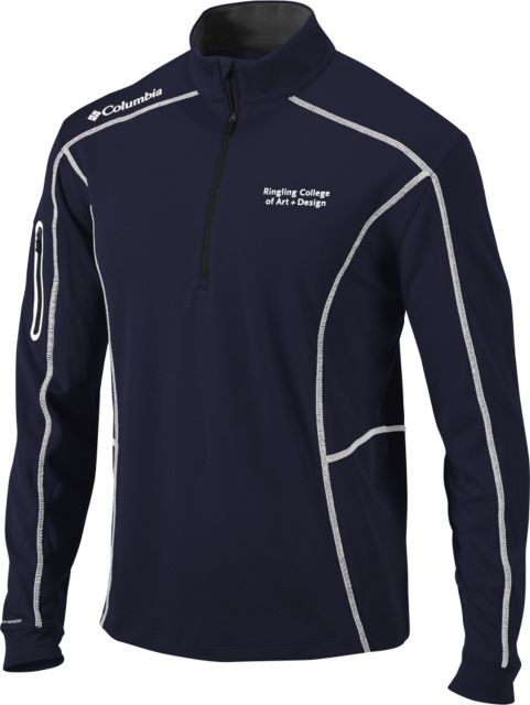 Ringling School Columbia Omni Wick Shotgun 1/4 Zip Ringling College of Art and Design Stacked - ONLINE ONLY