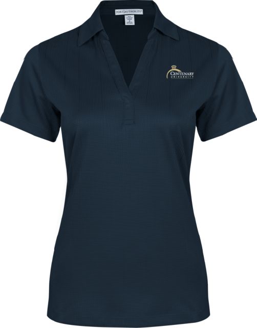 Centenary Univ Ladies Performance Fine Jacquard Polo Centenary University Logo - ONLINE ONLY