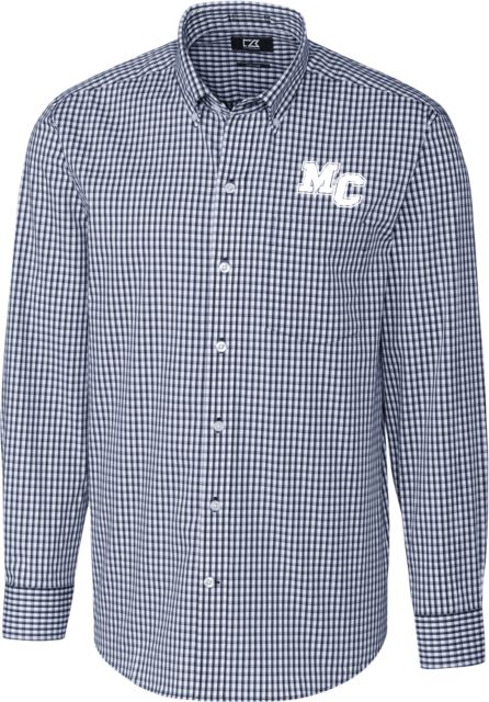 Morton College Cutter & Buck Gingham Long Sleeve Button Down Morton College MC Mark - ONLINE ONLY