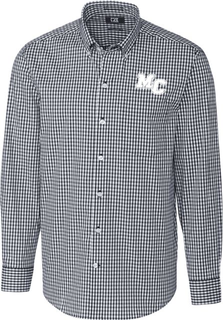 Morton College Cutter & Buck Gingham Long Sleeve Button Down Morton College MC Mark - ONLINE ONLY