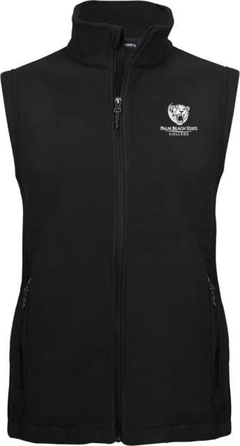 Palm Beach State Fleece Full Zip Vest Palm Beach State Panther Logo - ONLINE ONLY