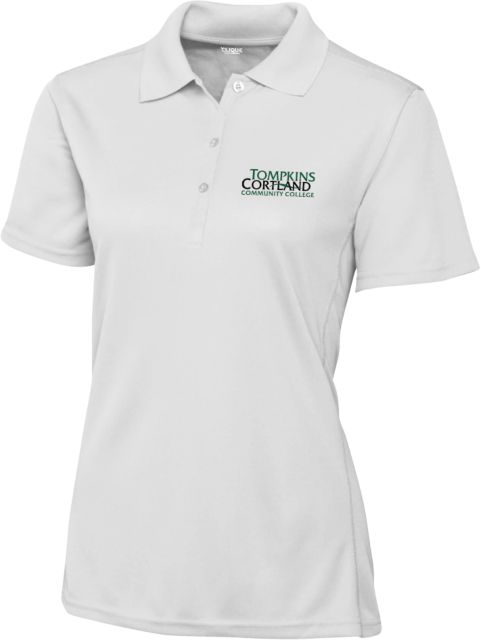 Tompkins Cortland C&B Womens Clique Ice Pique Polo Tompkins Cortland Community College - Primary Word Mark - ONLINE ONLY