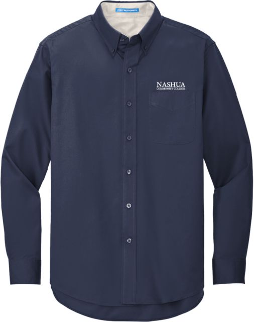 Nashua CC Twill Button Down Long Sleeve Nashua Community College Wordmark - ONLINE ONLY