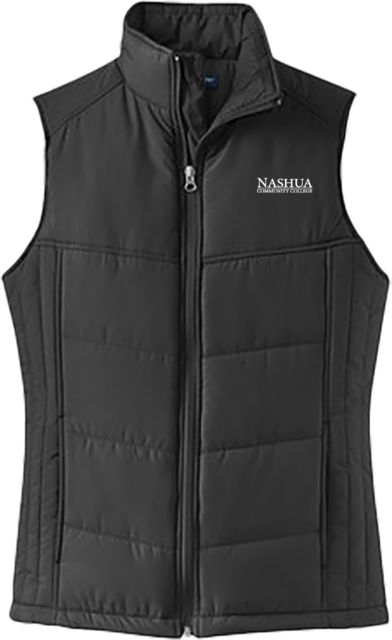 Nashua CC Womens Puffer Vest Nashua Community College Wordmark - ONLINE ONLY