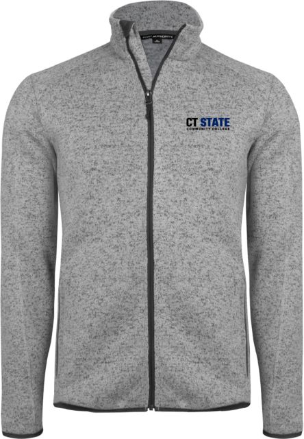 Connecticut Sweater Fleece Jacket CT State Community College Wordmark - ONLINE ONLY