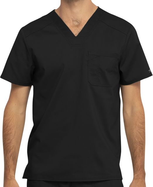 Mens Black Revolution Scrub Top - Blank Logo - ONLINE ONLY