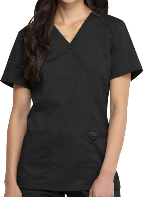 Womens Black Revolution Scrub Top - Blank Logo - ONLINE ONLY