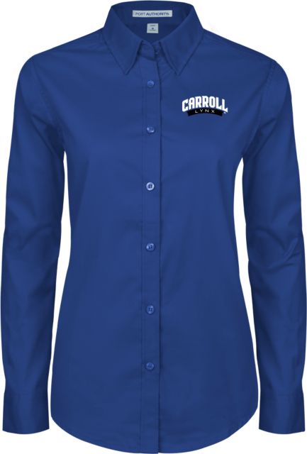 Carroll CC Womens Twill Button Down Long Sleeve  Carroll Lynx Banner Wordmark - ONLINE ONLY