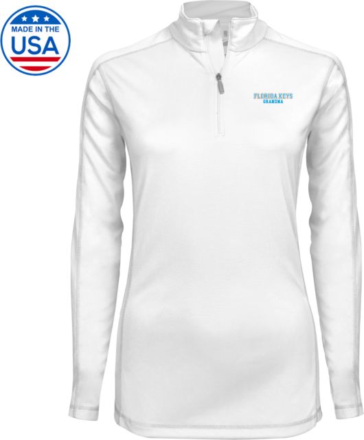 College of the Florida Keys Womens Syntrel Interlock 1/4 Zip Florida Keys Grandma - ONLINE ONLY