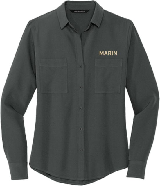 College of Marin Mercer + Mettle Womens Crepe Long Sleeve Camp Blouse College of Marin - Marin Wordmark - ONLINE ONLY