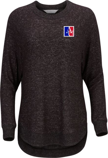 American Boxercraft Womens Heather Cuddle Oversized Crew American University Institutional AU Square - ONLINE ONLY