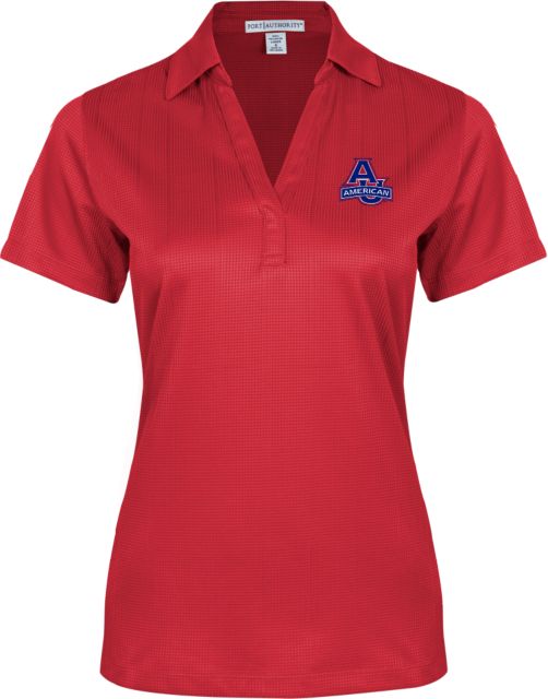 American University Ladies Performance Fine Jacquard Polo  - ONLINE ONLY