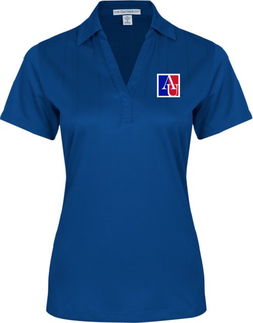 American Womens Performance Fine Jacquard Polo American University Institutional AU Square - ONLINE ONLY