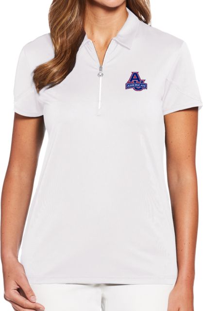 American University Ladies Callaway Tulip Sleeve Zip Polo  - ONLINE ONLY