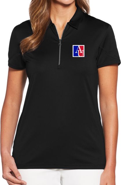 American Callaway Womens Tulip Sleeve Zip Polo American University Institutional AU Square - ONLINE ONLY
