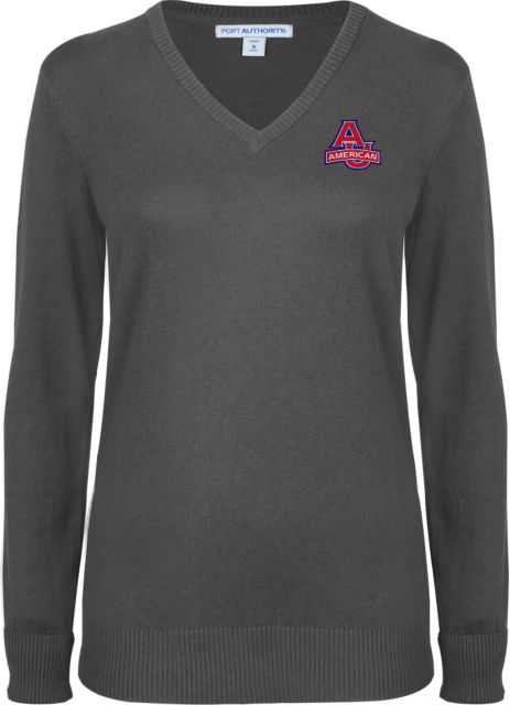 American University Ladies Heather V Neck Sweater  - ONLINE ONLY