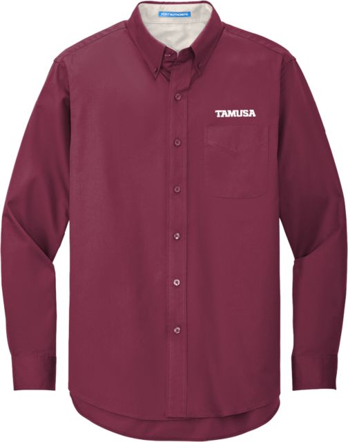 Texas A&M San Antonio Twill Button Down Long Sleeve TAMUSA Wordmark - ONLINE ONLY