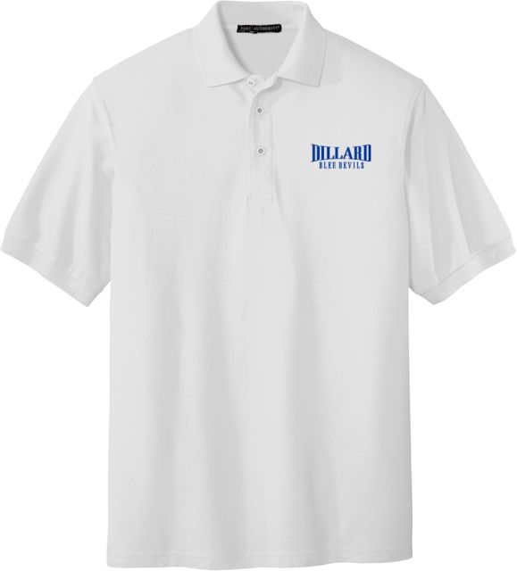 Dillard Silk Touch Polo Dillard Bleu Devils Wordmark - ONLINE ONLY