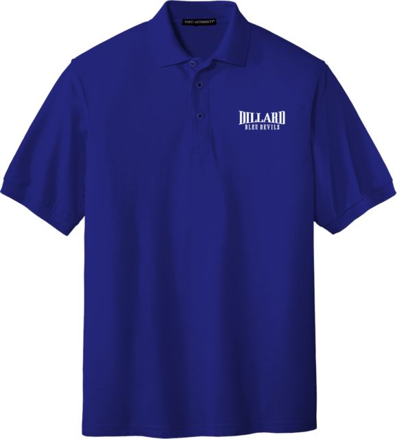 Dillard Silk Touch Polo Dillard Bleu Devils Wordmark - ONLINE ONLY