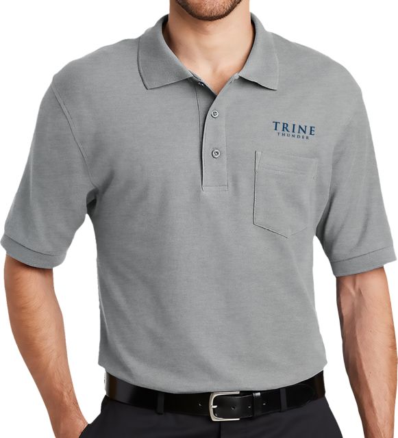 Trine Easycare Pique Polo w/Pocket Trine Thunder - ONLINE ONLY