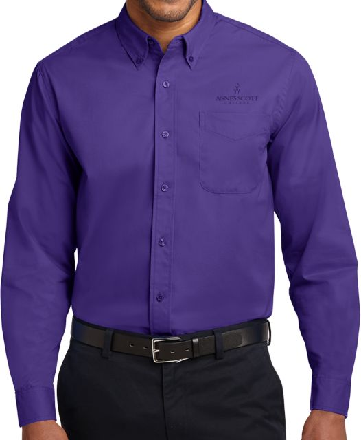 Agnes Scott Twill Button Down Long Sleeve Primary Mark - ONLINE ONLY