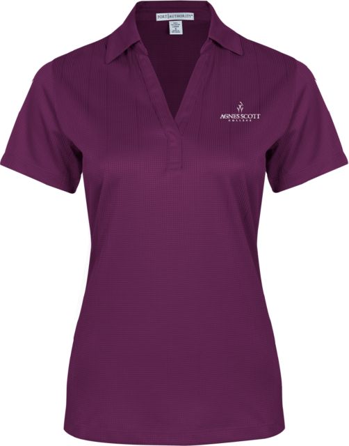 Agnes Scott Ladies Performance Fine Jacquard Polo Primary Mark - ONLINE ONLY