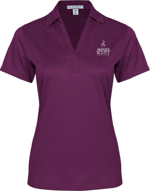 Agnes Scott Ladies Performance Fine Jacquard Polo Secondary Mark - ONLINE ONLY