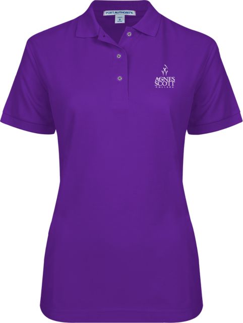 Agnes Scott Ladies Easycare Pique Polo Secondary Mark - ONLINE ONLY