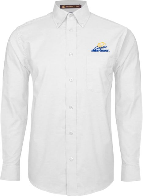 Embry Riddle Mens Oxford Long Sleeve Shirt Primary Mark - ONLINE ONLY