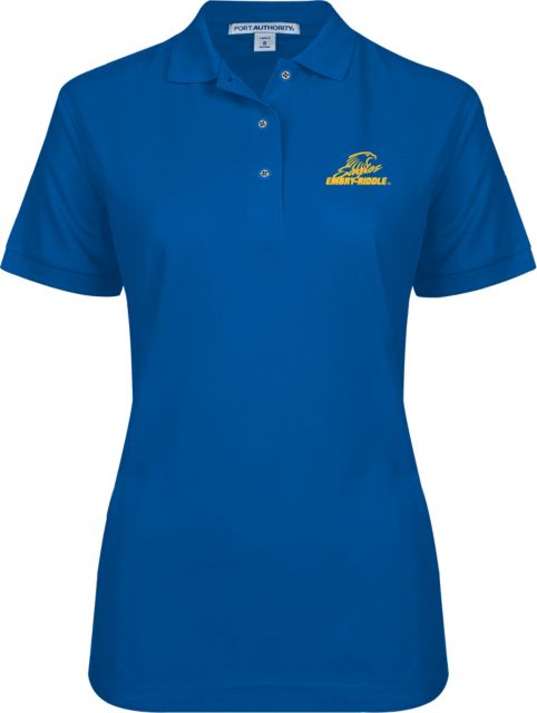 CollegeFanGear Embry Riddle Royal Easycare Pique Polo Primary Mark Polo ...