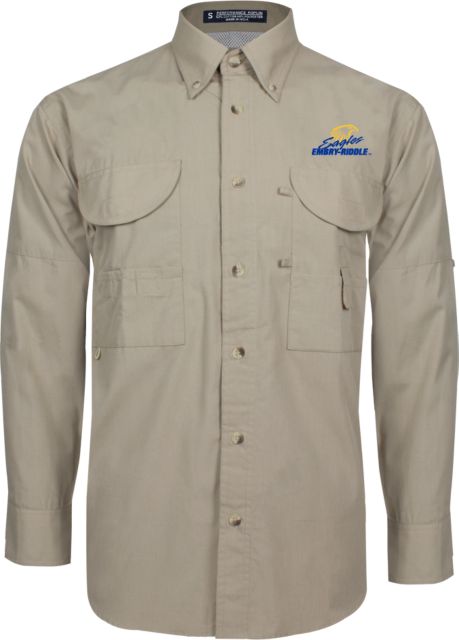 Embry Riddle Long Sleeve Performance Fishing Shirt Primary Mark - ONLINE ONLY