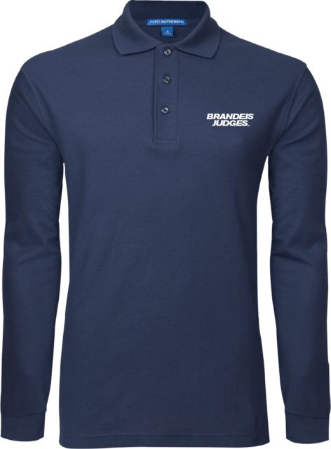 Brandeis Long Sleeve Polo Brandeis Judges Wordmark - ONLINE ONLY