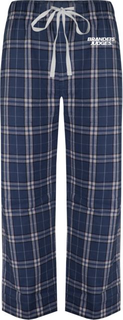 Brandeis Navy/White Flannel Pajama Pant Brandeis Judges Wordmark - ONLINE ONLY