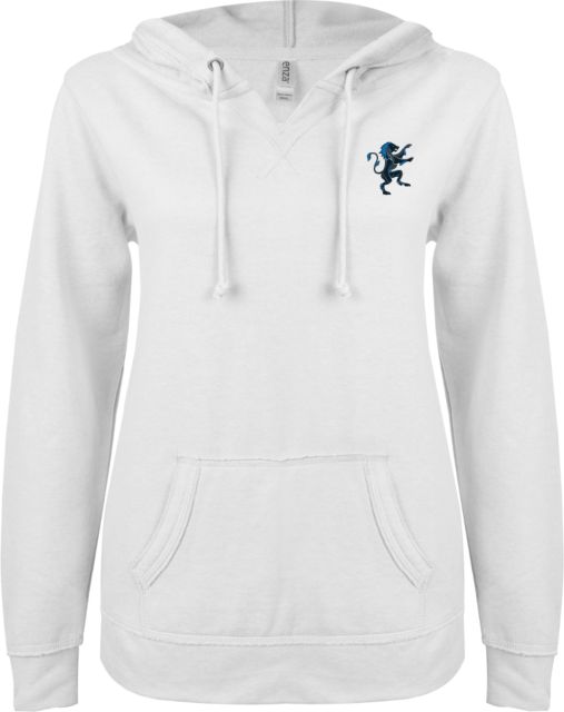 Gordon ENZA Ladies V Notch Raw Edge Fleece Hoodie Primary Mark - ONLINE ONLY