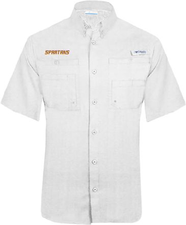 St Thomas Aquinas Columbia Tamiami Performance Short Sleeve Shirt Spartans Word Mark - ONLINE ONLY