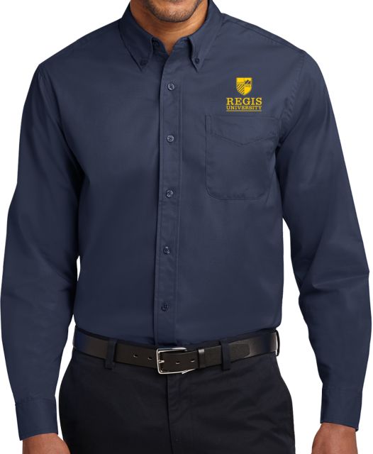 Regis Univ Twill Button Down Long Sleeve Vertical Wordmark - ONLINE ONLY