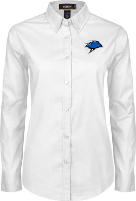 New England Womens Twill Button Down Long Sleeve  Storm Cloud - ONLINE ONLY