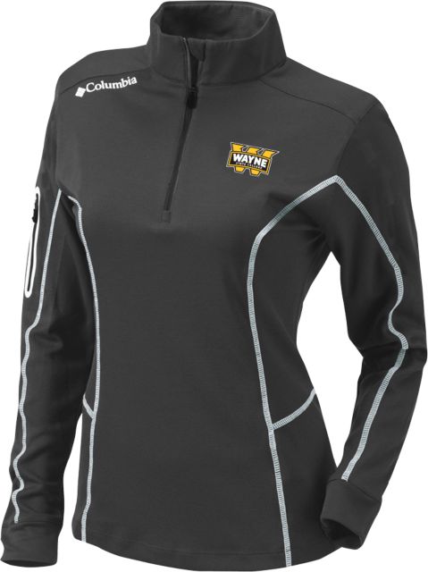 Wayne State Columbia Ladies Omni Wick Shotgun 1/4 Zip Primary Mark - ONLINE ONLY