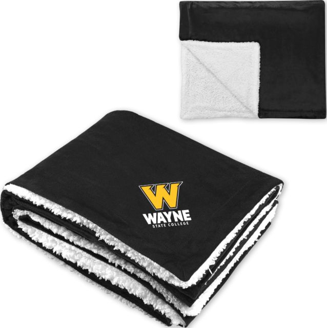 Wayne State Super Soft Luxurious Sherpa Throw Blanket W State C - ONLINE ONLY