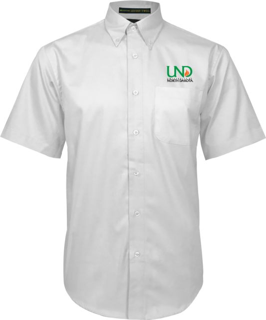 University of North Dakota Twill Button Down Short Sleeve Institutional Mark - ONLINE ONLY